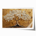 Golden Tree of Life Wall Art – Elegant Floral Canvas for Living Room
