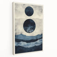 Abstract minimalist wall art on a stretched canvas, showcasing soft pastel colors and geometric shapes, perfect for modern home decor.