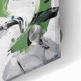Minimalist Abstract Wall Art – Expressive Green & Black Brushstrokes