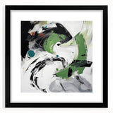 Minimalist Abstract Wall Art – Expressive Green & Black Brushstrokes