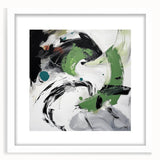 Minimalist Abstract Wall Art – Expressive Green & Black Brushstrokes