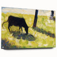 Modern Wall Art - Black Cow in a Meadow by Georges Seurat - Rustic Farm Decor