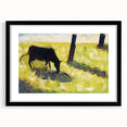 Modern Wall Art - Black Cow in a Meadow by Georges Seurat - Rustic Farm Decor