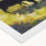 Modern Wall Art - Black Cow in a Meadow by Georges Seurat - Rustic Farm Decor