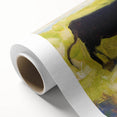 Modern Wall Art - Black Cow in a Meadow by Georges Seurat - Rustic Farm Decor