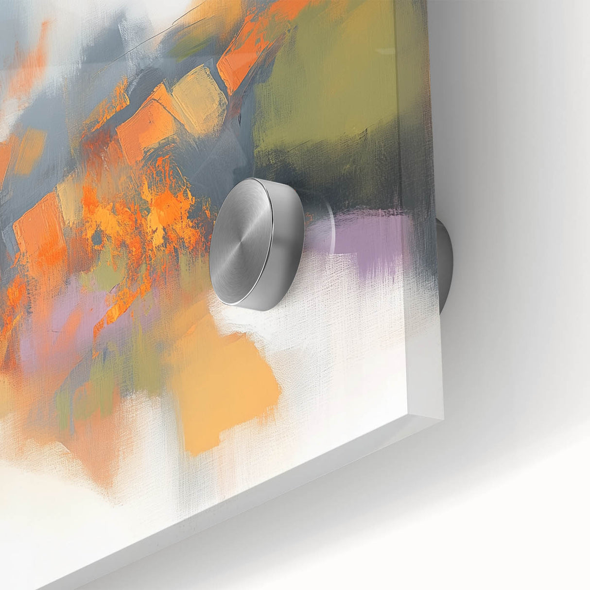Large Abstract Wall Art – Fiery Orange & Green Contemporary Motion