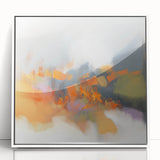 Large Abstract Wall Art – Fiery Orange & Green Contemporary Motion