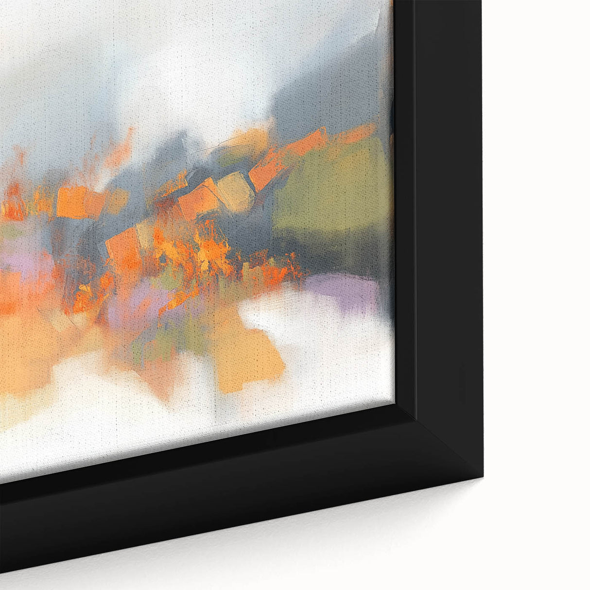 Large Abstract Wall Art – Fiery Orange & Green Contemporary Motion