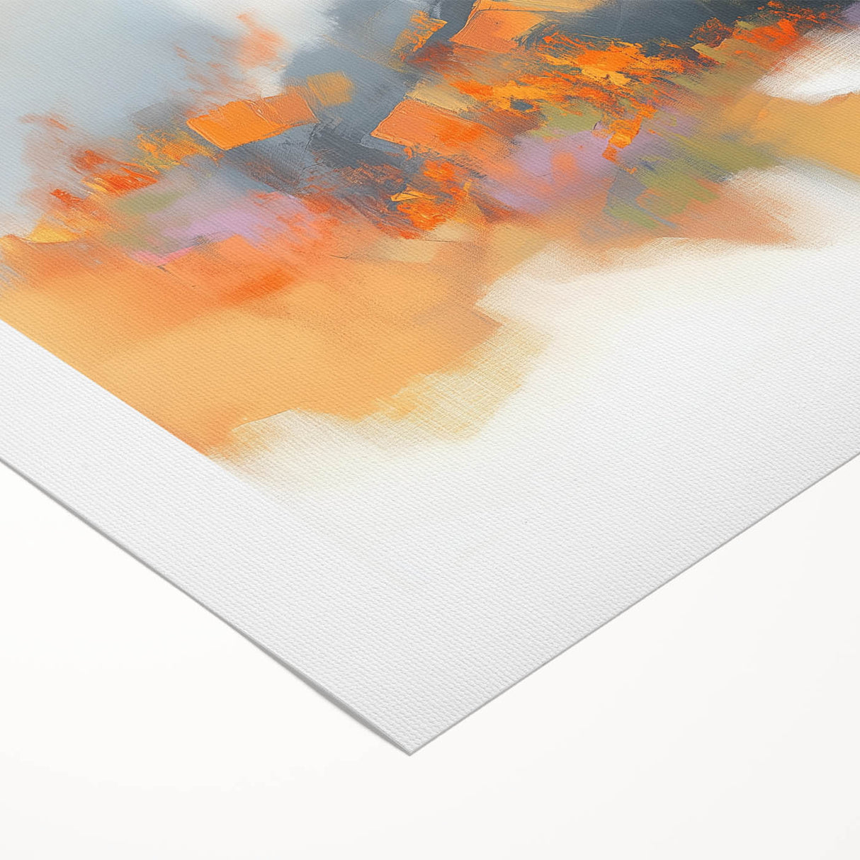 Large Abstract Wall Art – Fiery Orange & Green Contemporary Motion