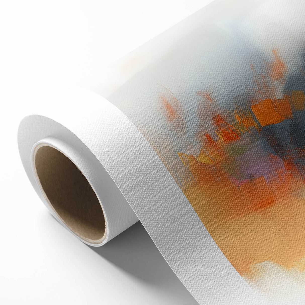 Large Abstract Wall Art – Fiery Orange & Green Contemporary Motion