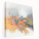 Large Abstract Wall Art – Fiery Orange & Green Contemporary Motion