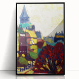 Modern Wall Art: Vibrant Cityscape in Bold Hues – Expressive Urban Decor