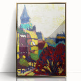 Modern Wall Art: Vibrant Cityscape in Bold Hues – Expressive Urban Decor