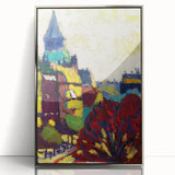 Modern Wall Art: Vibrant Cityscape in Bold Hues – Expressive Urban Decor