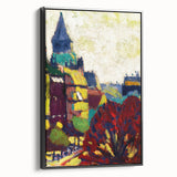 Modern Wall Art: Vibrant Cityscape in Bold Hues – Expressive Urban Decor