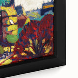 Modern Wall Art: Vibrant Cityscape in Bold Hues – Expressive Urban Decor