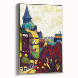 Modern Wall Art: Vibrant Cityscape in Bold Hues – Expressive Urban Decor