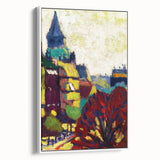 Modern Wall Art: Vibrant Cityscape in Bold Hues – Expressive Urban Decor