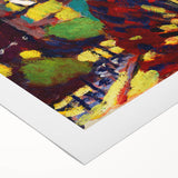 Modern Wall Art: Vibrant Cityscape in Bold Hues – Expressive Urban Decor