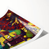 Modern Wall Art: Vibrant Cityscape in Bold Hues – Expressive Urban Decor