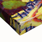 Modern Wall Art: Vibrant Cityscape in Bold Hues – Expressive Urban Decor