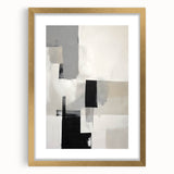 Abstract minimalist wall art framed in gold with a matte finish, showcasing a modern design ideal for contemporary home decor. Perfect for adding elegance and sophistication to any room.
