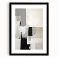 Abstract minimalist wall art design featuring soft pastel colors in a sleek frame with a white mat, perfect for modern home decor or office aesthetics.