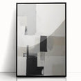 Framed abstract minimalist wall art featuring a sleek black design, showcasing a modern aesthetic suitable for contemporary home decor. Ideal for enhancing living spaces with elegance and style.