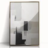 Framed minimalist wall art design featuring a sleek abstract pattern in gold tones, showcasing a contemporary aesthetic perfect for modern home decor.