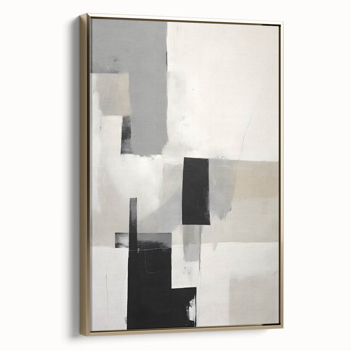 Framed minimalist wall art featuring an abstract design in gold hues, displayed in a stylish setting to enhance modern decor aesthetics. Perfect for contemporary interior design.