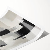 Abstract minimalist wall art print featuring soft pastel colors and geometric shapes, rolled and ready for display, ideal for modern home decor.