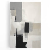 Abstract minimalist wall art on stretched canvas showcasing soft pastel colors and geometric shapes. Ideal for modern home decor, adding a contemporary touch to any space.