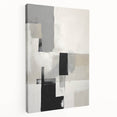 Abstract minimalist wall art canvas showcasing soft pastel colors and fluid shapes, elegantly stretched for a modern decor aesthetic, ideal for contemporary interiors.