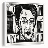 Expressionist Art - Wehrlin, Facing Front by Kirchner - Bold Woodcut Print