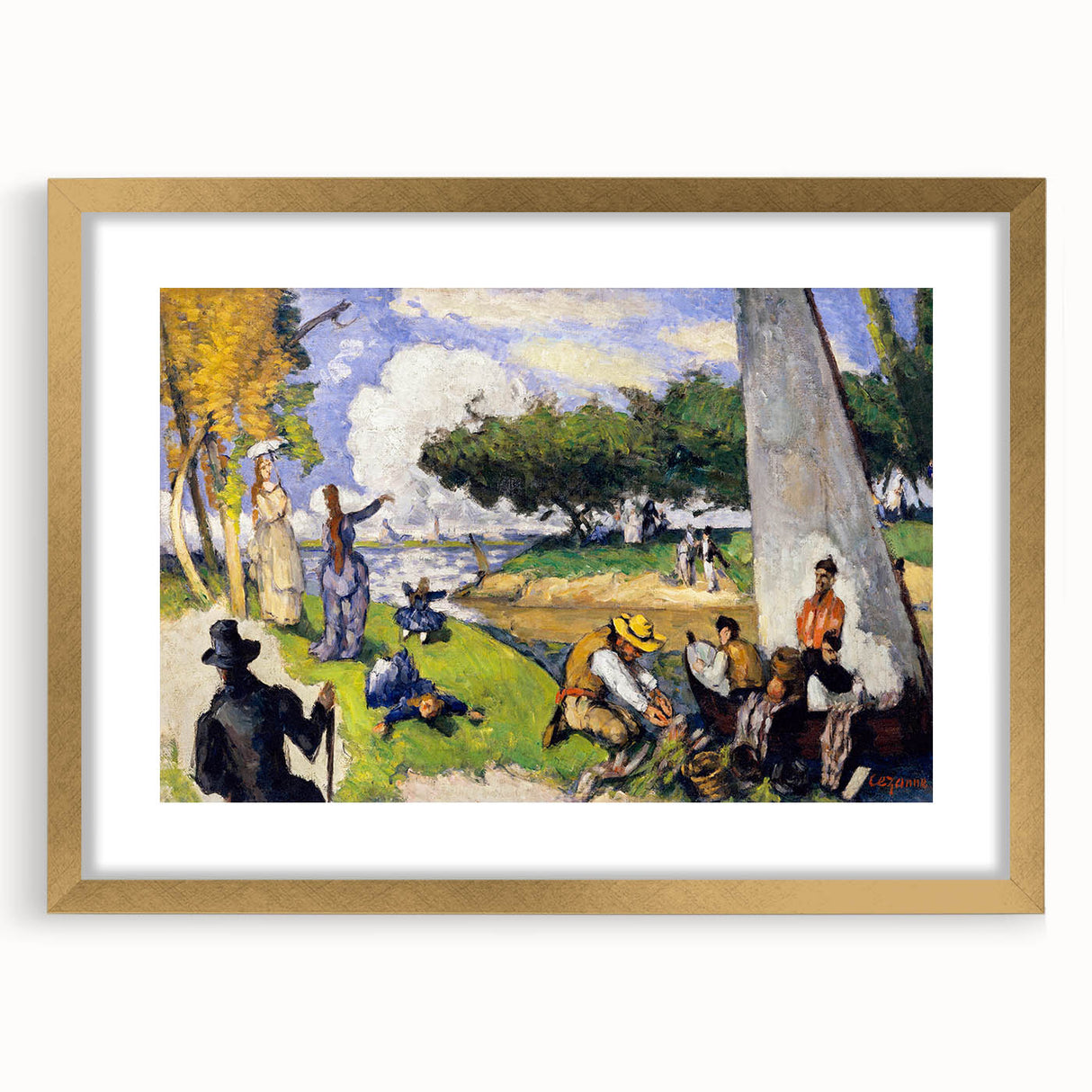 Impressionist Landscape Wall Art - Claude Monet Style Fishermen Scene