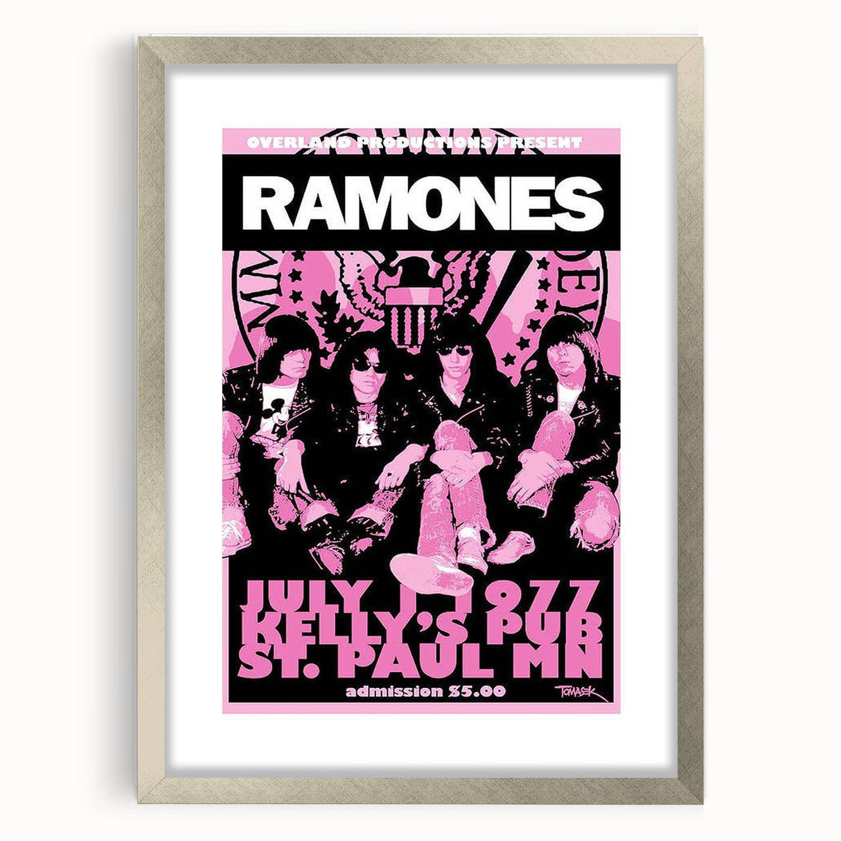 Ramones Retro Poster - 1977 Concert Art - Kelly's Pub St. Paul MN