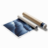 Rolled print showcasing a stunning landscape with intricate cave formations and vibrant colors, elegantly packaged in a protective cardboard tube for easy display. Ideal for enhancing home decor with natural beauty.