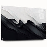 Elegant Black and White Flowing Abstract Wall Art – Framed & Canvas