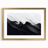 Elegant Black and White Flowing Abstract Wall Art – Framed & Canvas