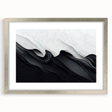 Elegant Black and White Flowing Abstract Wall Art – Framed & Canvas