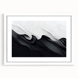 Elegant Black and White Flowing Abstract Wall Art – Framed & Canvas