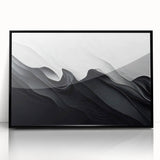Elegant Black and White Flowing Abstract Wall Art – Framed & Canvas