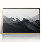 Elegant Black and White Flowing Abstract Wall Art – Framed & Canvas
