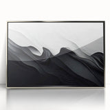 Elegant Black and White Flowing Abstract Wall Art – Framed & Canvas