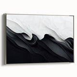 Elegant Black and White Flowing Abstract Wall Art – Framed & Canvas