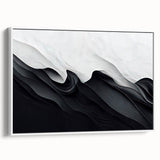 Elegant Black and White Flowing Abstract Wall Art – Framed & Canvas