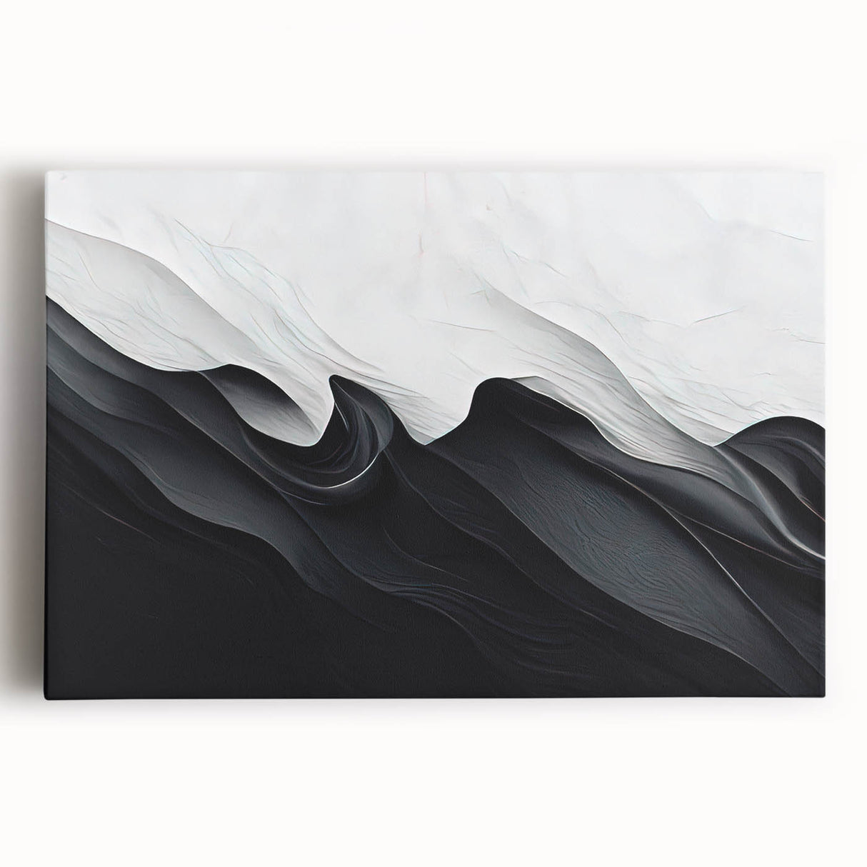 Elegant Black and White Flowing Abstract Wall Art – Framed & Canvas