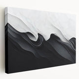 Elegant Black and White Flowing Abstract Wall Art – Framed & Canvas
