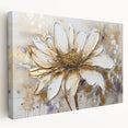 Golden White Daisy – Modern Floral Wall Art for Living Room