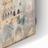 Abstract architectural wall art design in vibrant colors, showcasing a close-up of textured acrylic glass, perfect for modern home decor.